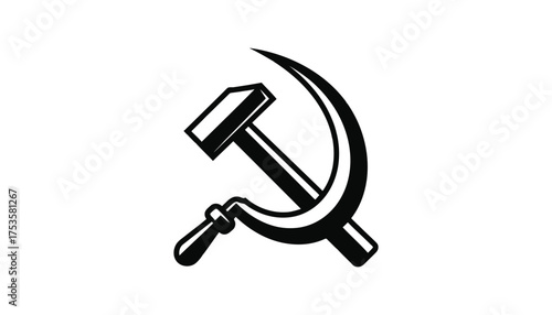 Vector art of hammer and sickle symbol