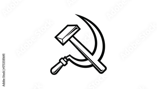 Vector art of hammer and sickle symbol