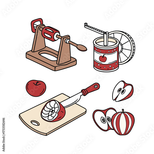 Apple processing equipment for home use preparing cider slices core