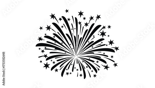 Vector art of black firework explosion