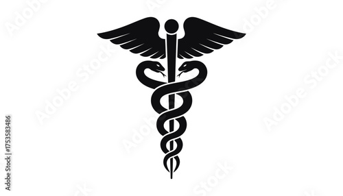Vector art of caduceus medical symbol