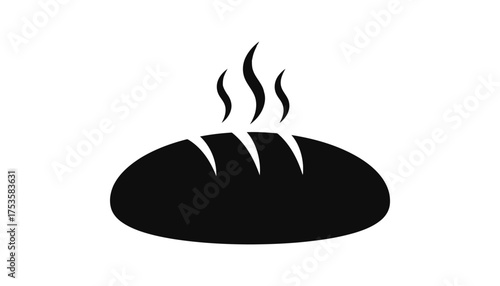 Vector art of freshly baked bread with steam rising