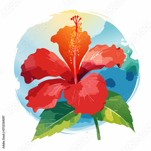 Hibiskusblüte in tropischer Farbenpracht