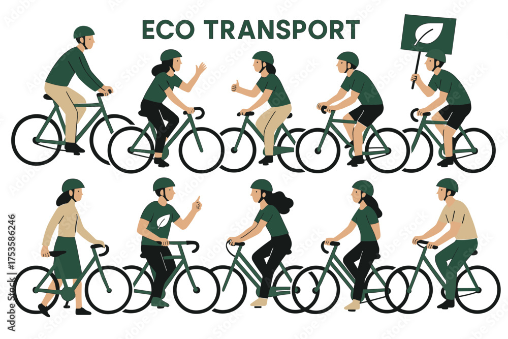 Naklejka premium Eco transport: promoting cycling for a sustainable future