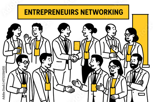 Business professionals networking event in modern office environment