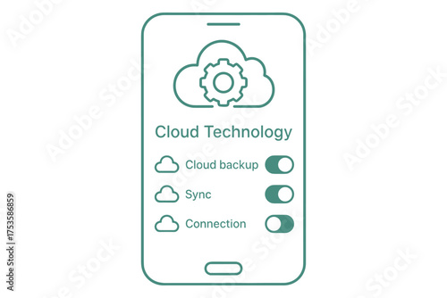 Cloud technology interface on smartphone for seamless backup and sync