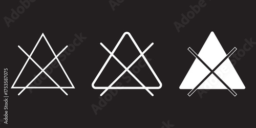 High-quality laundry care symbol set. Do Not Bleach icon in modern flat style. Universal laundry care symbol for clothing labels, fabric tags, and washing instructions. Laundry vector illustration.