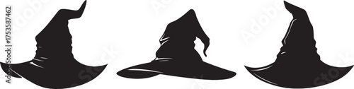 Witch Hat Silhouette Set for Halloween and Magic