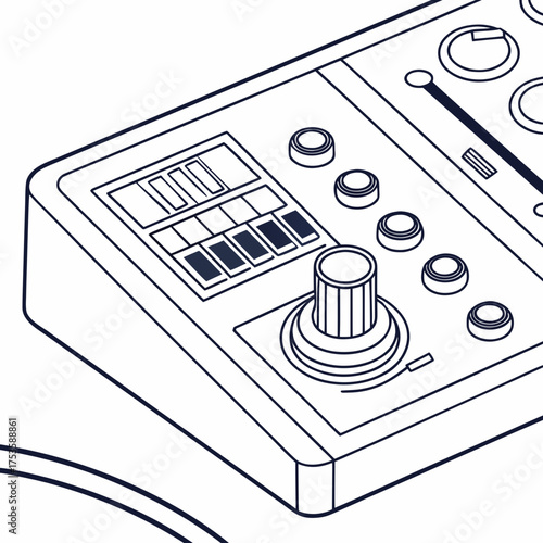 Vector art of audio mixer on