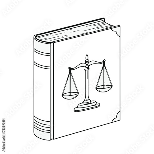 Symbol of Justice A Book With Scales of Balance and Legal Concepts