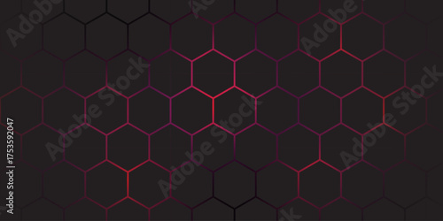Seamless red honeycomb geometric pattern vector illustration, a vibrant hexagonal texture design wallpaper backdrop