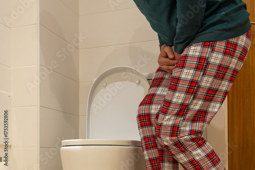 Prostate problems in men. prostate diseases. Urination. prostate enlargement, chronic inflammation and prostate cancer. Health concept