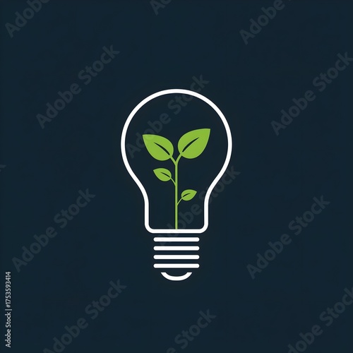 Green Energy Light Bulb with Plant Inside – Eco Innovation Concept