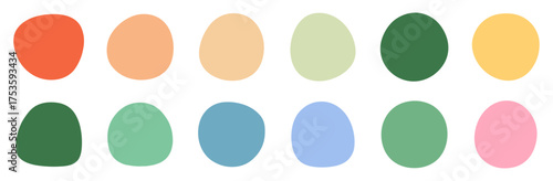 Set of abstract organic blobs in soft pastel colors, perfect for branding, social posts, UI placeholders, stickers, backgrounds, and templates.