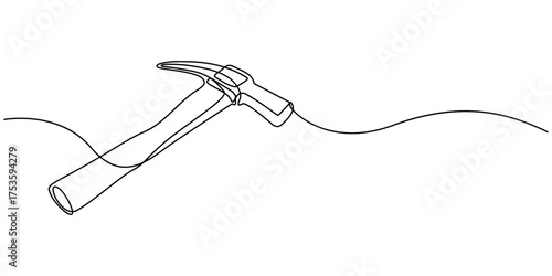 Continuous line drawing art Pickaxe tool Mining Pickaxe concept, Cryptocurrency Mining Continuous Line Editable Icon, Continuous line drawing art Pickaxe tool Mining Pickaxe concept.