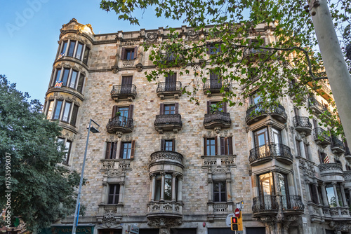 Canvas Print Casa Francesc Farreras, an iconic residential building located in the Eixample district of Barcelona