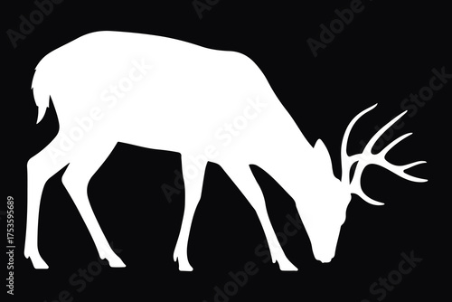 Majestic stag silhouette majestic wildlife silhouette animal icon nature design element silhouette