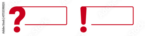 Red question mark and exclamation point framed symbol set.