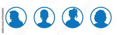 avatar icon. profile icons set. male and female avatars vector icon set illustration isolated on white background.