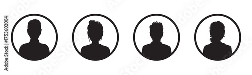 Men and women avatars set. Male and female silhouettes. Avatar Icons Representing Male And Female Profiles.