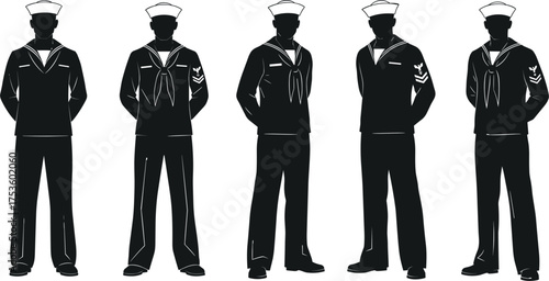 U.S. Navy sailor illustration, military uniform progression, digital art styles, petty officer character design, naval personnel concept, hand-drawn to full render