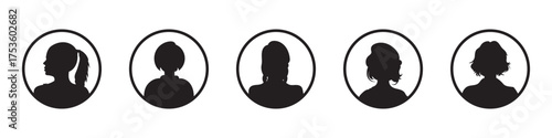 Men and women profile icon. Suitable for social media profiles, icons, screensavers and as a template.