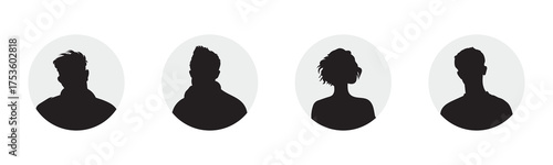 Men and women profile icon. Suitable for social media profiles, icons, screensavers and as a template.