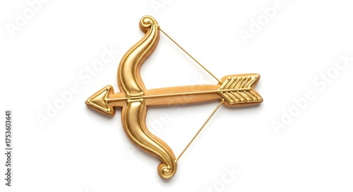 Golden bow and arrow symbol representing Sagittarius zodiac sign  