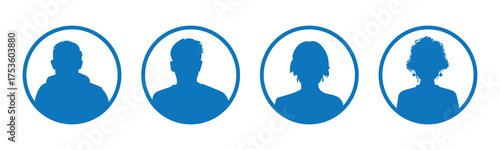 Men and women profile icon. Suitable for social media profiles, icons, screensavers and as a template.