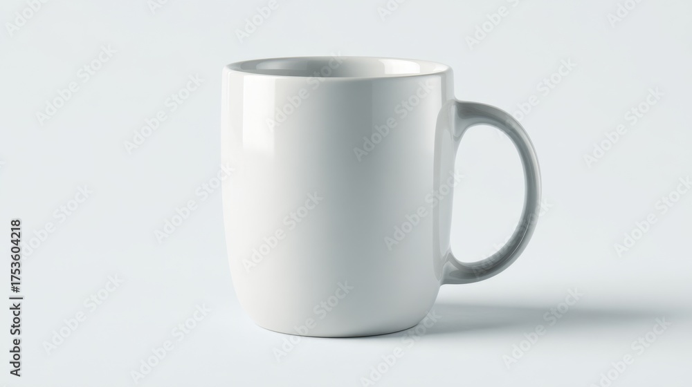 Fototapeta premium Ceramic coffee mug isolated on clean white background.