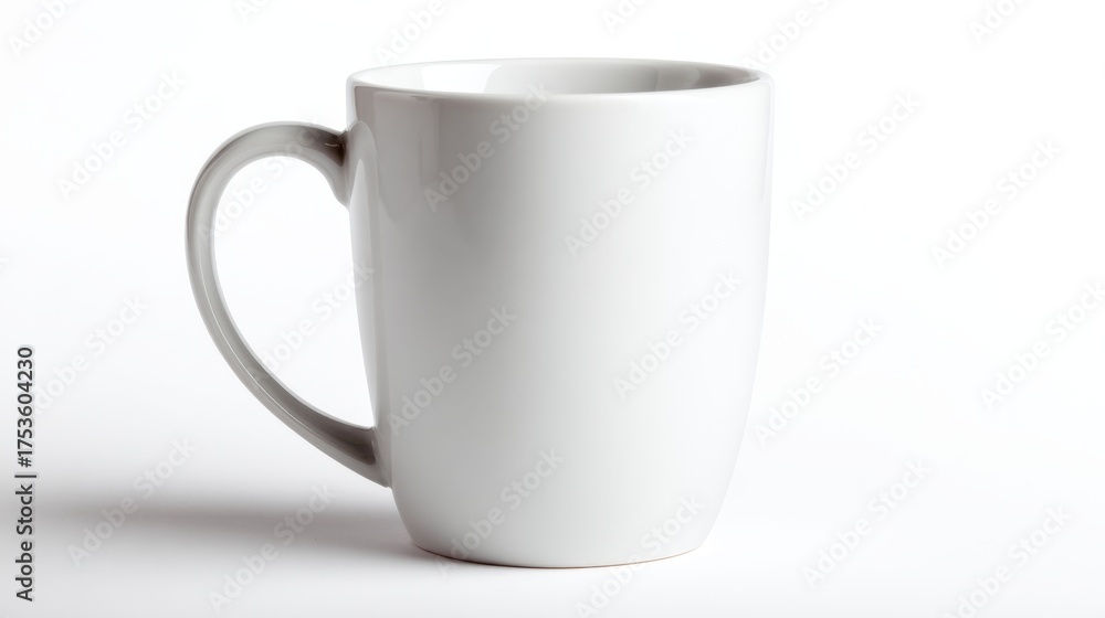Fototapeta premium Ceramic coffee mug isolated on clean white background.