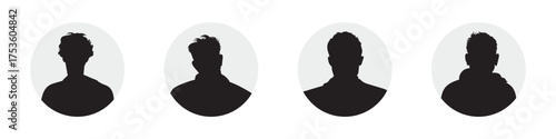 Men and women avatars set. Male and female silhouettes abstract people. User profiles badges. Unknown or anonymous persons. Vector illustration