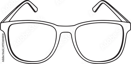 Illustration of classic eyeglasses for vision aid