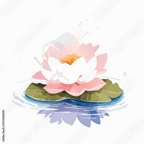 Lotusblume auf ruhigem Wasser – spirituelles Motiv