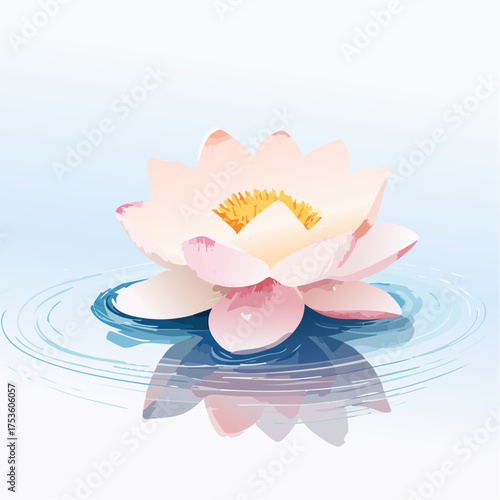 Lotusblume auf ruhigem Wasser – spirituelles Motiv