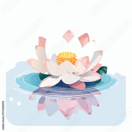 Lotusblume auf ruhigem Wasser – spirituelles Motiv