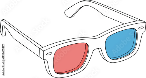 Vector art of 3d glasses with red and blue lenses