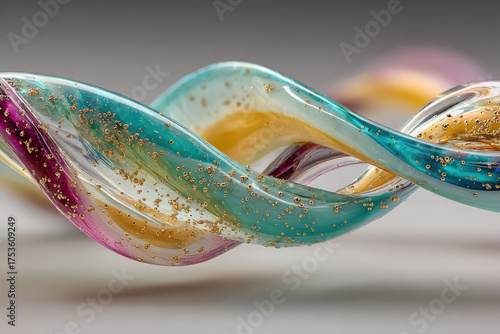 Wallpaper Mural Colorful glass sculpture twisting with vibrant hues and shimmering details Torontodigital.ca