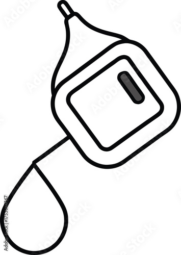 Blood Glucose Monitor Line Art Transparent Background