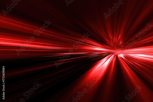 Dynamic red light streaks create a vibrant atmosphere, expressing speed and energy in a dark setting