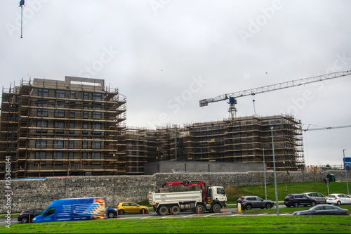 construction site with crane