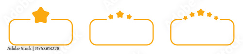 Decorative yellow star frames with rounded borders.