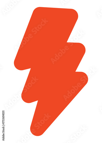 Striking red lightning bolt icon, perfect for adding dynamic energy to graphic design projects.