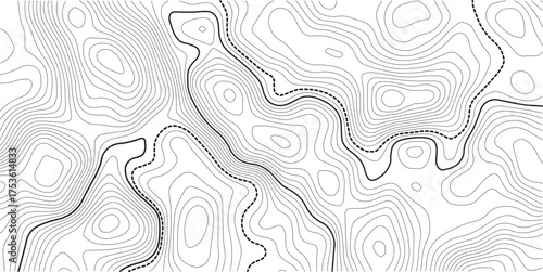 Topographic map background geographic line map with elevation assignments. Modern design with White background with topographic wavy pattern design.paper texture Imitation of a geographical map .