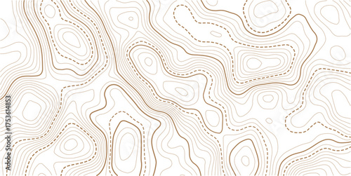 Topographic map background geographic line map with elevation assignments. Modern design with White background with topographic wavy pattern design.paper texture Imitation of a geographical map .