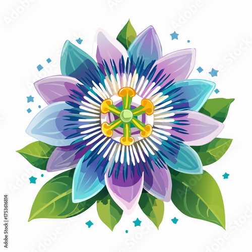 Passionsblume in exotischer Farbkomposition