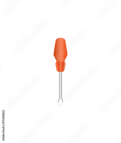 Vector illustration of cartoon screwdriver on white background