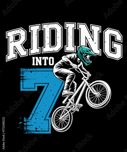Riding Into 7 Years Old 7th Birthday Boy Dirt Bike Party