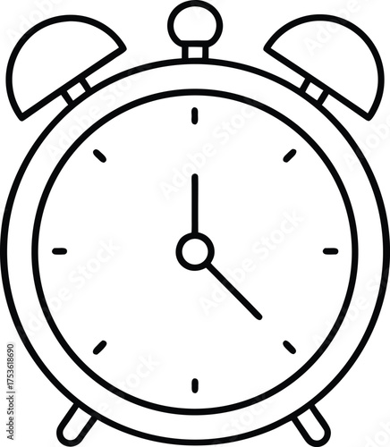 Smart Alarm Clock line art on white background transparent background
