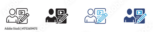 Content creator icon  set , Influencer icons. Social media influencer set. social media blogger icon set.vector illustration, 